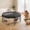 VEVOR Dog Playpen 61 Cm 8 Panels Foldable Metal Exercise Pen with Top Cover, Indoor Pet Fence with Door, Heavy Duty Puppy Crate Kennel