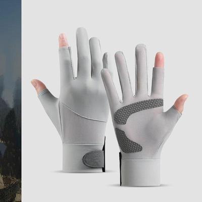 Lishi Men's Summer Thin Breathable Two-Finger Sports Gloves
