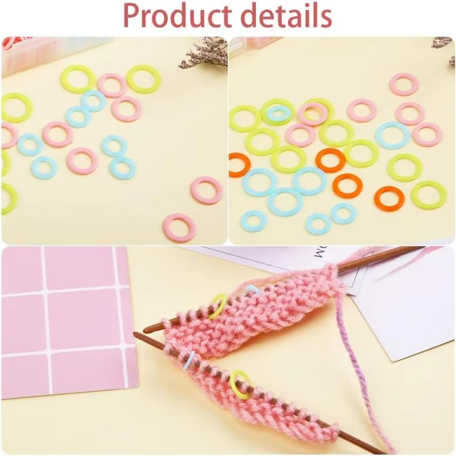 240Pcs Colorful Knitting Stitch Markers Rings Knitting Crochet Locking Rings Crochet Locking Knitting Stitch Counter Sewing Tool