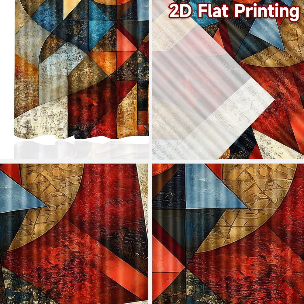 1pc 2D flat Photography Backdrop Popular Background cloth Geometric Colorful Shapes 100% Polyester Vibrant Reunion Perfect for