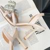 Eilyken Neues Design Kristallblume Spitzschuh Slingbacks Damenpumps Elegant Dünne Hohe Absätze Bankett Hochzeitsschuhe