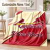 Custom Text Flannel Blanket St. Louis Cardinals Print Warm Cozy Blanket Home Sofa Bedding