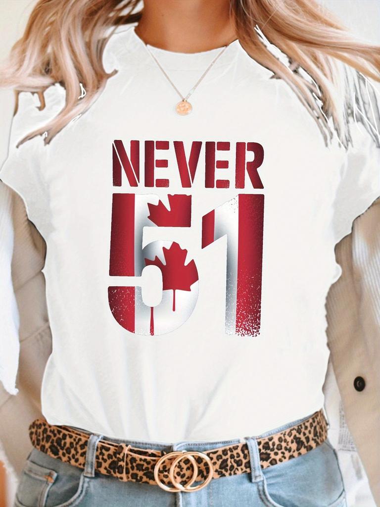 Canada Flag NEVER 51 Graphic T-shirt