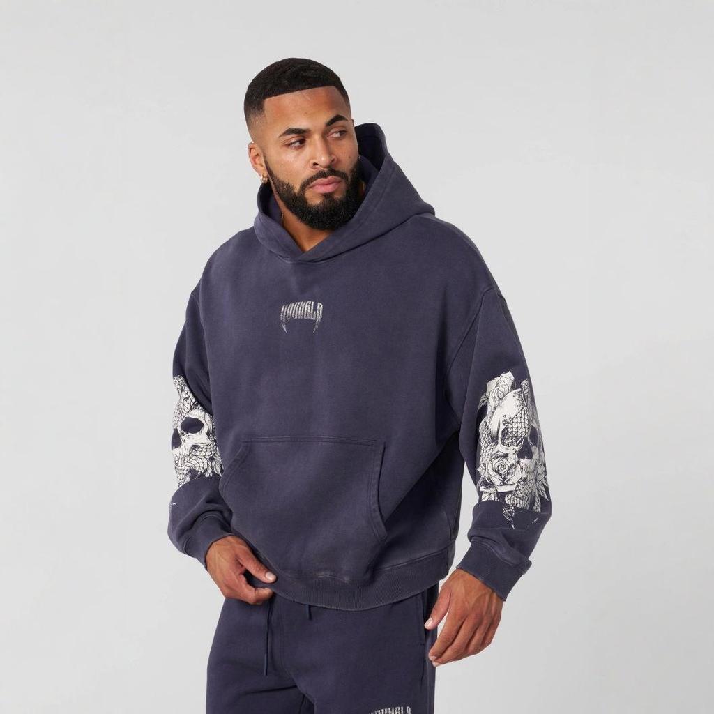 YOUNGLA Men's Retro Streetwear Hoodie - New Autumn/Winter Sports Fitness Running Sweatshirt