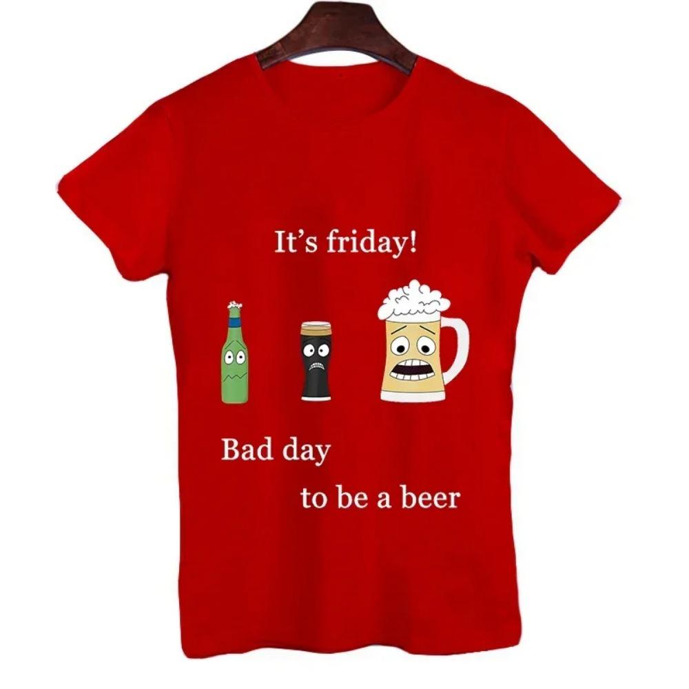 2023 Men's T-shirt It's Friday Bad Day To Be A Beer Funny Men T-shirt Men's Top Brand New Brand Men T-shirt Short Sleeve Tees