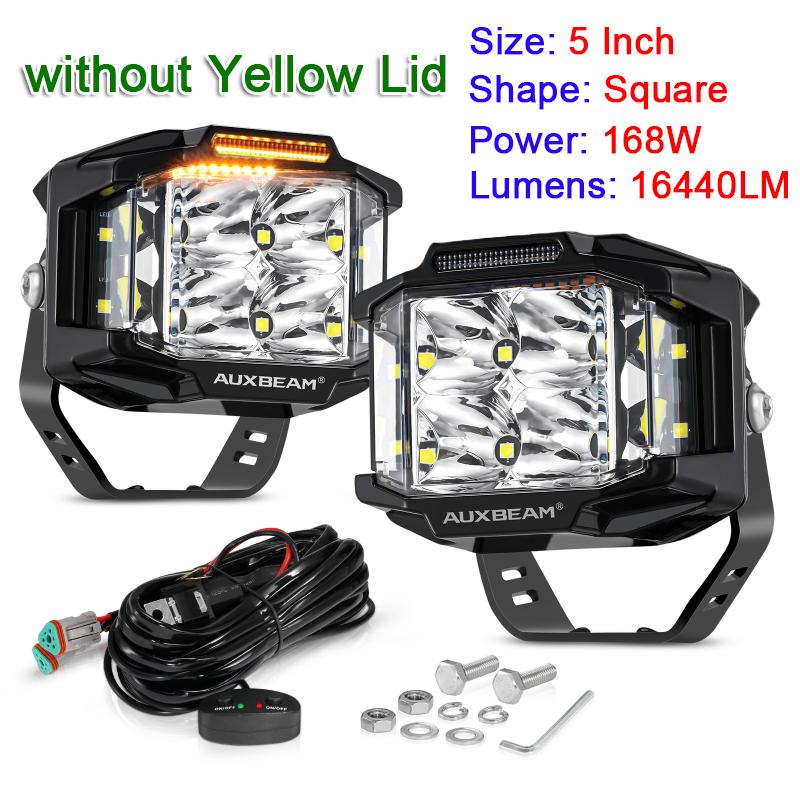 AUXBEAM 4 Inch 5 Inch LED Pod Lights Spot with DRL Work Light with Double-Side Shooter Lights for Truck Pickup ATV UTV SUV