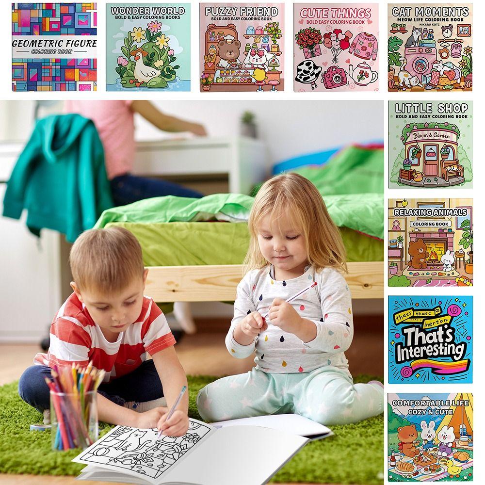 Stress Relief Graffiti Painting Book Cartoon Paperback Montessori Drawing Toy  for Adults And Teens
