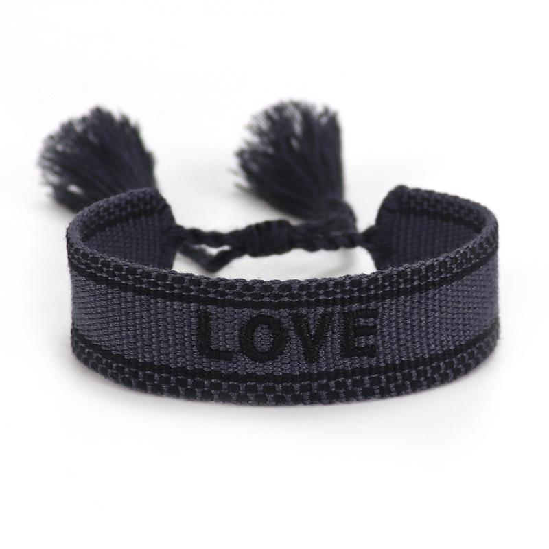 Customizable Women's Fashion Letter Tassel Embroidery Bracelet