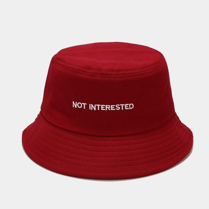 Fisherman Hat Men Women Summer Sun Protection Wide Brim With Embroidered Letters For Outdoor Activities