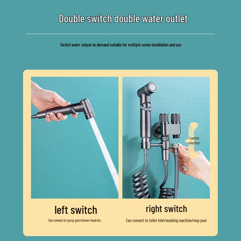 All-Copper Bidet Set with Pressurized Spray Gun for Bathroom