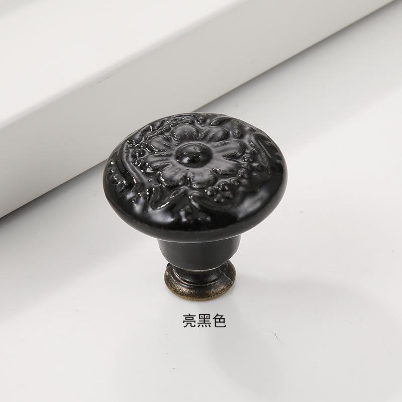 1x Retro Vintage Round Ceramic Drawer Knob Cabinet Handle Cupboard Door Pull kid room Decor blossom Relief Handle Knobs
