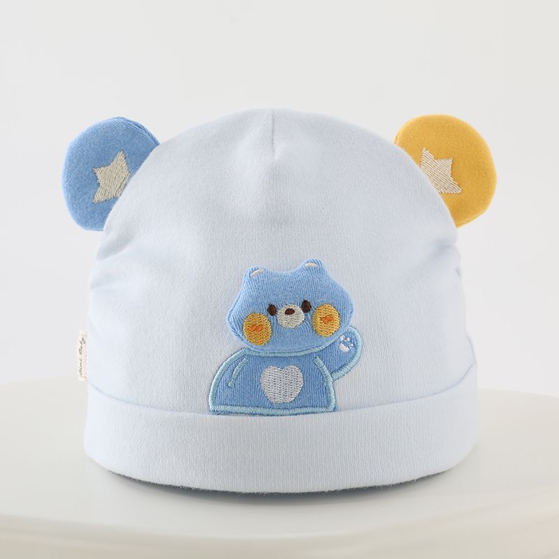 Baby Infant Cotton Sun Protection Hat With Soft Round Top For Newborns