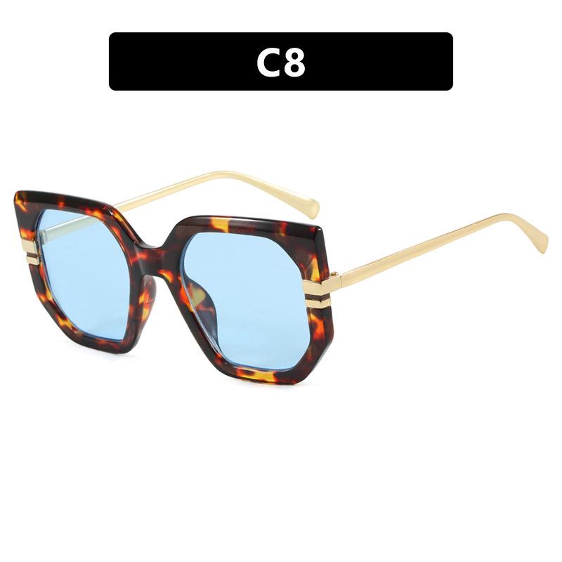 New fashionable square sunglasses women's high-end retro sunglasses trendy personalized sunscreen sunshade glasses