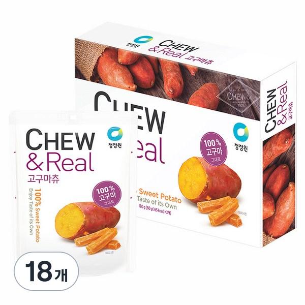 Chungjungone Chew&Real Sweet Potato Chew, 60g, 18 pieces, Korean nuts