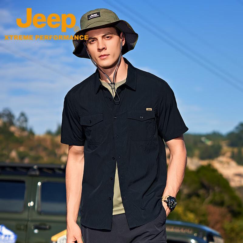 JEEP Men s Polo Collar Cooling Short Sleeve Shirt XL
