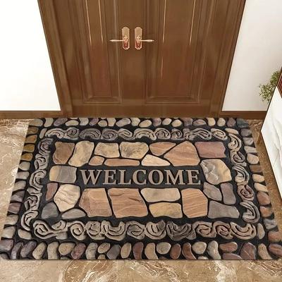 Europe Style Simulation Stone Welcome Carpet Living Room Sofa Bedroom Study Kitchen Entrance Door Rug Non-slip Home Decor Mat