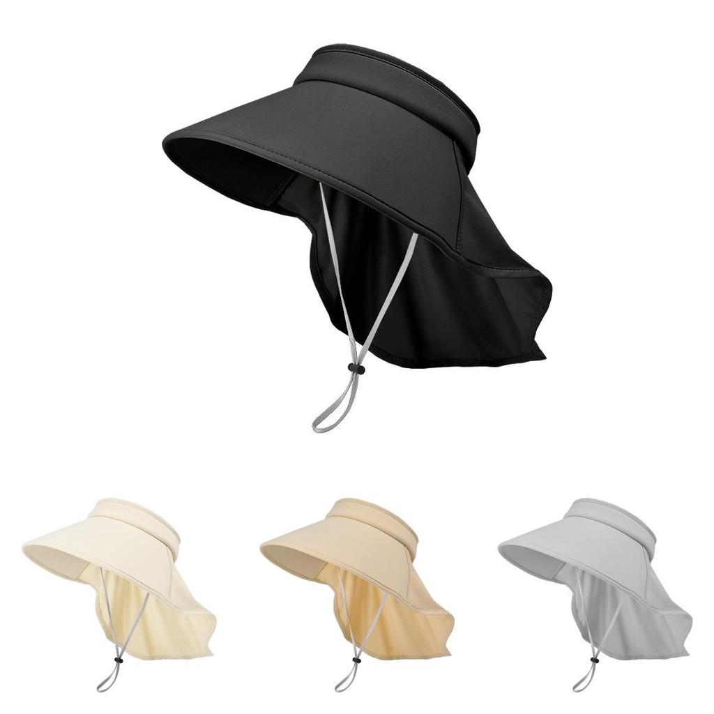 Ice Cool Summer Silk Sunhat Sunshade Hat Neck Cover Travel Outdoors Breathable