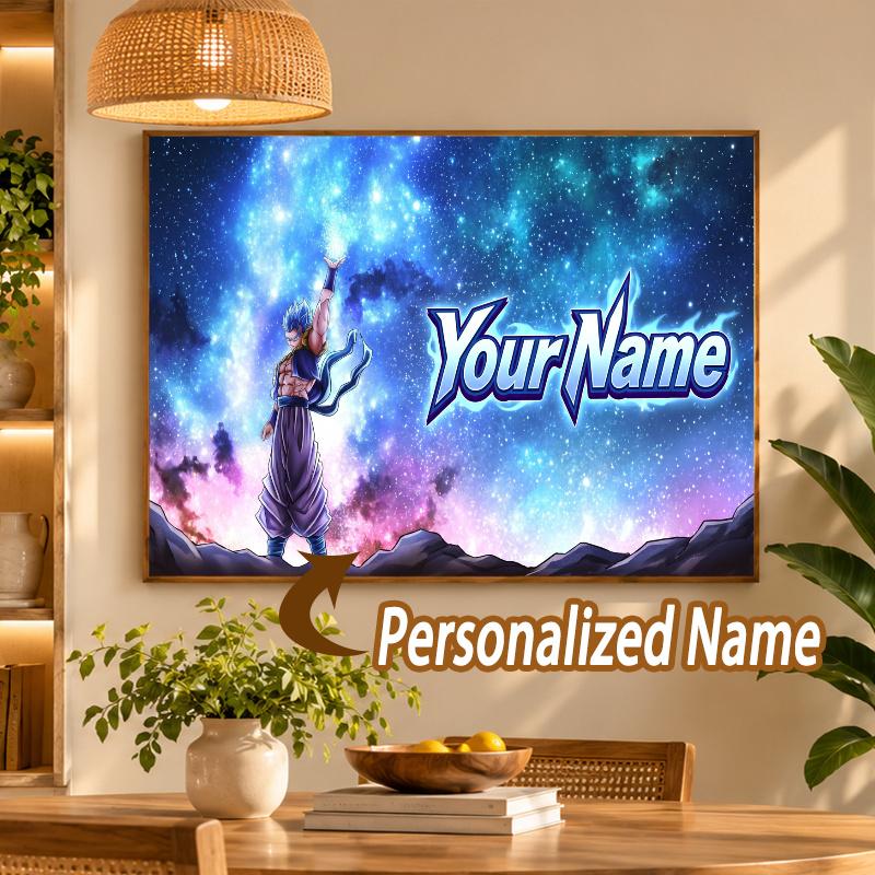 Gogeta Custom Name Diamond Painting Personalized 5D Full Drill DIY Diamond Art Home Decor