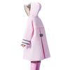 Portable Rain Poncho with Hood & Schoolbag Pocket Students Rain Cape Breathable One Piece Rainwear All In One Baby Rain Jacket