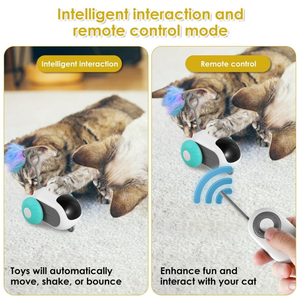 Estbridge Interactive Cat Toy, USB Rechargeable, Auto & Remote Control, Obstacle Avoidance, Dual Mode Smart Electric Cat Toy