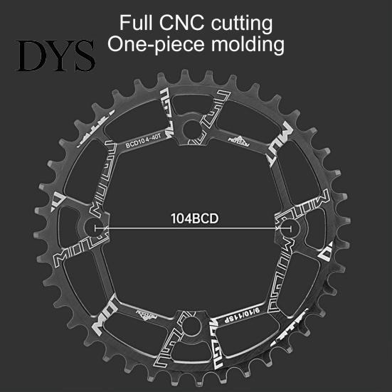 Fahrrad Kettenblatt 40T/42T/44T/46T/48T/50T/52T Metall Kettenblatt Anodisierung Hohe Festigkeit 104BCD Positiv Negativ Zahn Zubehör Radfahren