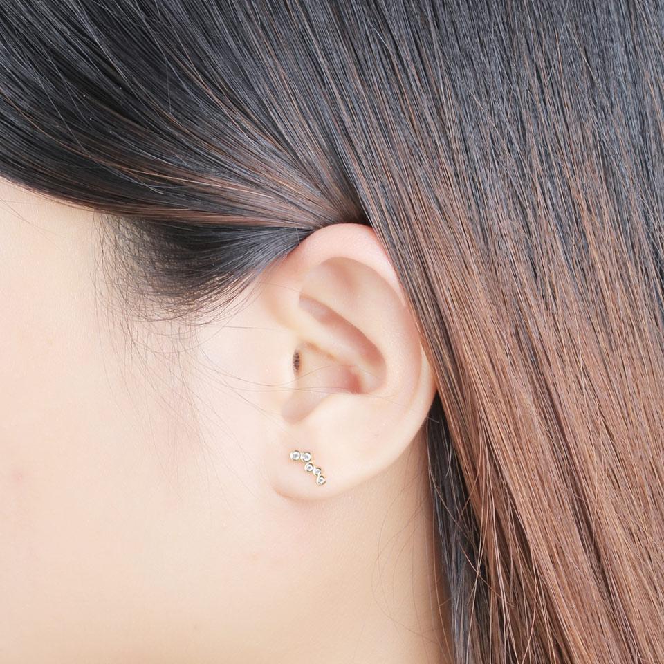 Umcho Real Natural Peridot 925 Sterling Silver Stud Earrings For Women Ladys Party Jewelry Asymmetrical Earrings Christmas Gift