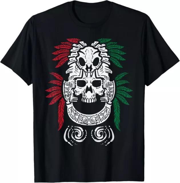 Mexican Independence Day Aztec Skull Mexico Men Women Gift Tees S-3XL S
