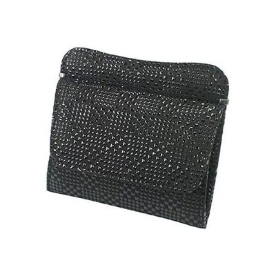 Inden-ya Inden Coin Case Deer Leather Black X Black Lacquer Patterned 1208-01-167 Box Coin Pocket X1, Card Pockets X2, Made In Japan