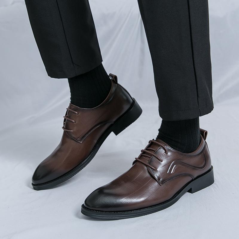Fashion Italy Pointed Toe Leather Shoes Men Luxury Oxfords Classic Business Formal Office Men Shoes Boos Dress Men Black Wedding Shoes