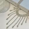 Geometric Full Rhinestone Necklaces Korean Style Wedding Bride Jewelry Tassel Necklaces  Wedding