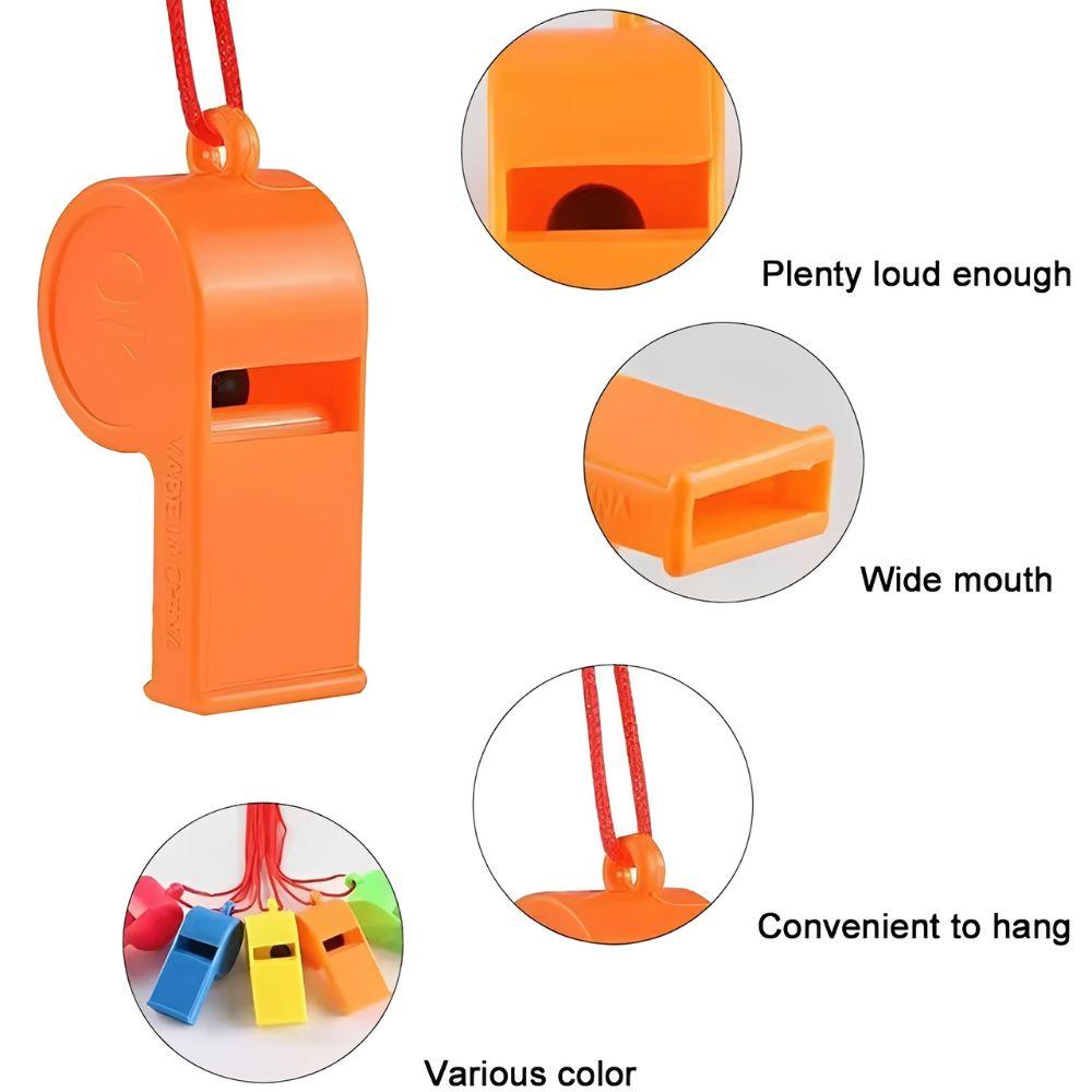 5/12pcs Assorted Color Plastic Whistles with Lanyard for Sports, Referee, Party Favors, Emergency Survival, School Events YMY