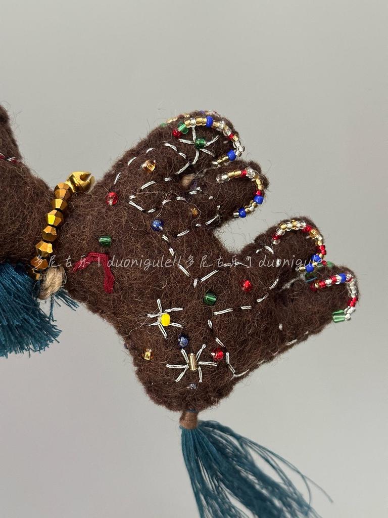 Nepal Handmade Wool Felt Pony Tassel Bag Charm Keychain Ornament