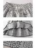 Korean Jacquard Ruffled Midi A-line Skirt for Women - Retro Slimming with Large Hem