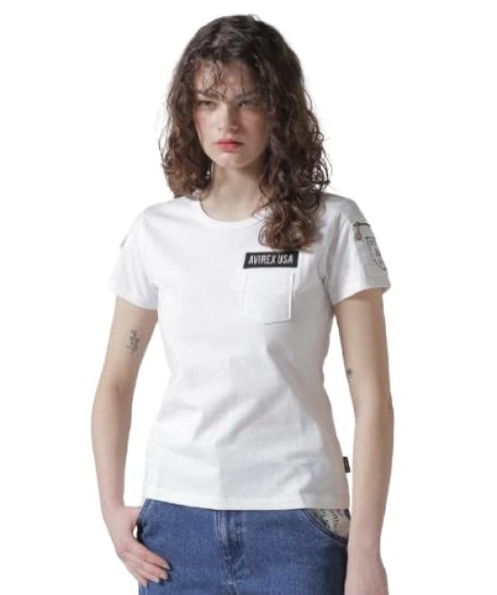 AVIREX FATIGUE T-SHIRT WOMEN M white 783-5935603