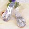 Sandali Estivi da Bambina Ciabatte Paillettes Principessa Bambini Tacco Alto Scarpe da Festa in Pelle Ciabatte per Bambini