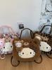 Hello Kitty Cartoon Plush Faux Leather Backpack For Daily Use And Storage