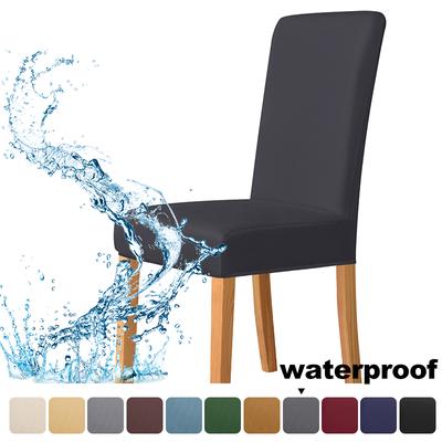 Waterproof Chair Cover Solid Color Elastic Removable Chair Covers Protector For Living Room Kitchen Wedding Dinner Home 11colors