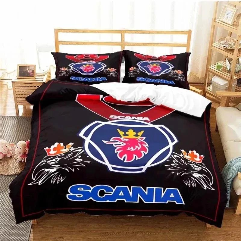 Scanias Truck Logo Bedding Set Boys Girls Twin Queen Size Duvet Cover Pillowcase Bed Kids Adult Fashion Home Textile