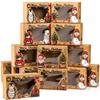 6pcs/Set PVC Window Christmas Gift Boxes Christmas Print Party Box Packs  For Baked Goods