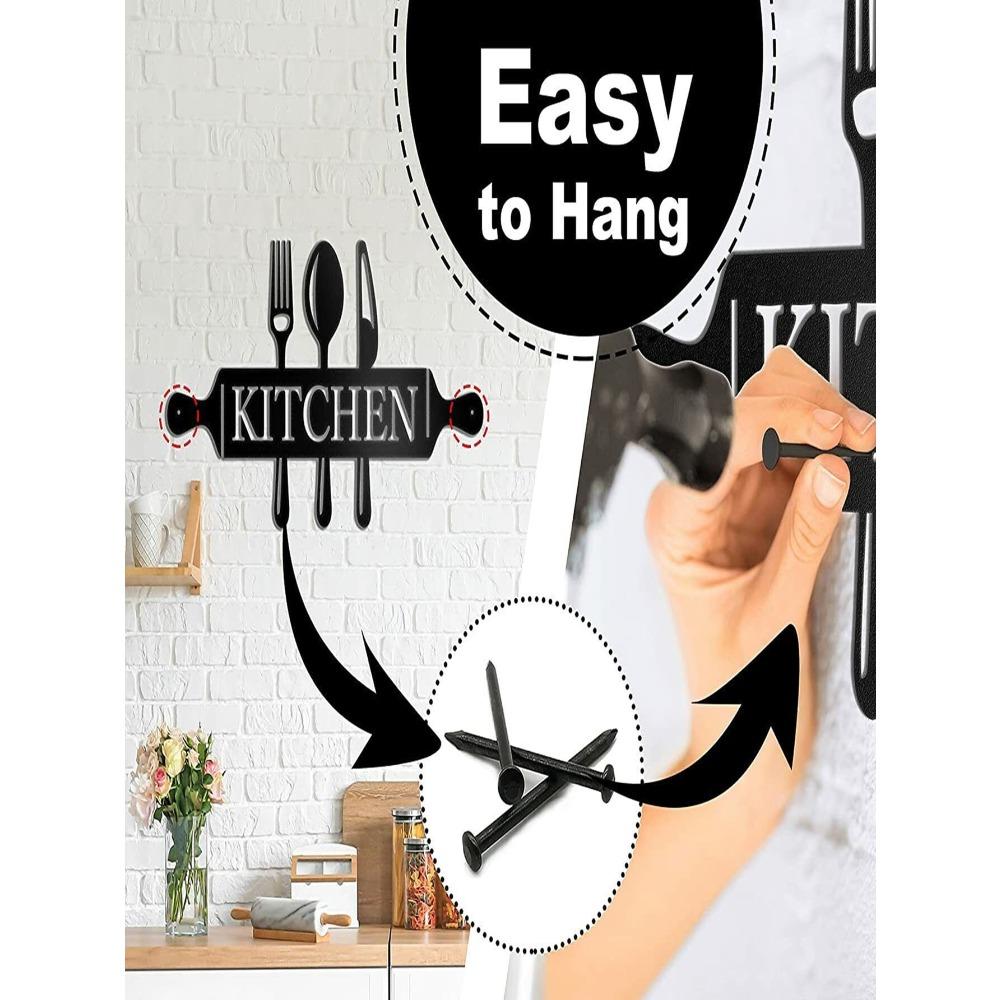 Wrought Iron Kitchen Wall Decor Sign Metal Art Hanging Plate Home Decoration