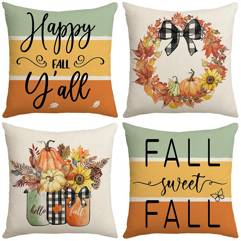 New Literary Maple Leaf Pillow Cover Thanksgiving Decoration Home Sofa Pillow Cover Pillow