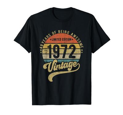 Reto Vintage 49th Birthday, 1972 Limited Edition 49 Years T-Shirt