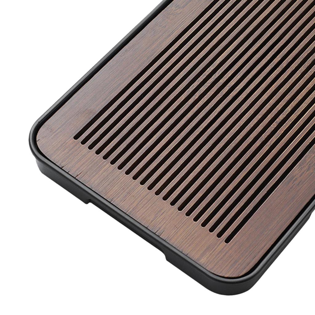 Chinese Bamboo Tea Tray Durable Tea Set Accessory Simple Kungfu Tea Table Drainage for Teahouse Home Hotel Office Household