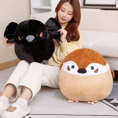 35/40cm Cute Sparrow Crow Plush Toy Fat Round Stuffed Bird Animal Doll Pillow Soft Lifelike Bird Gifts