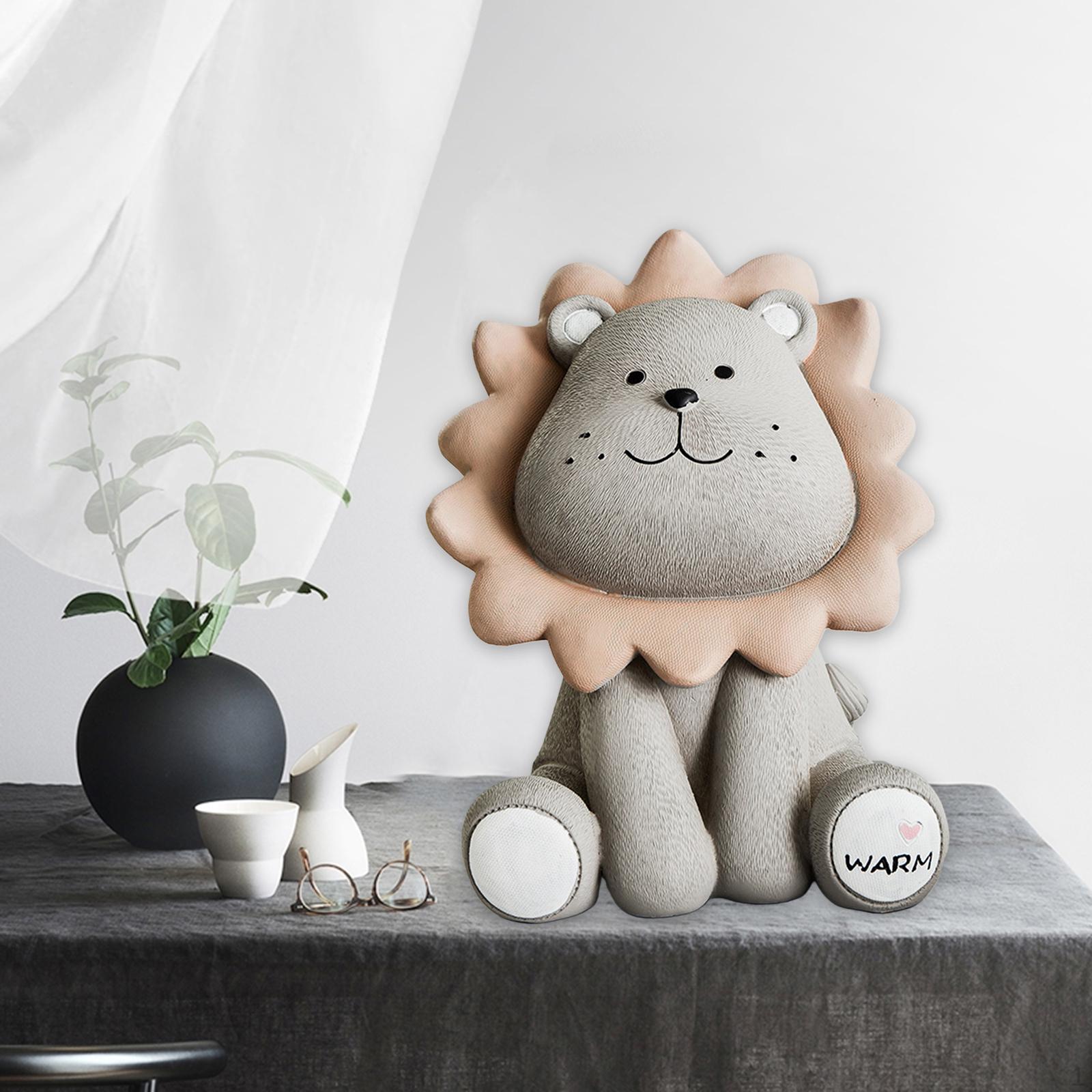 Мультяшные фигурки Декор Монета Нордический стиль Забавная копилка Очаровательные милые игрушки Скульптура Копилка Grey L