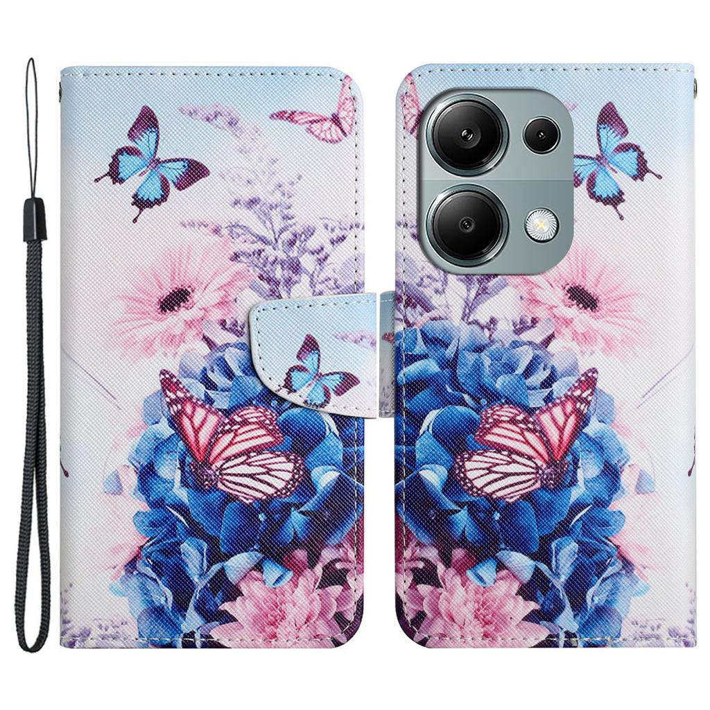 Für Xiaomi Redmi Note 13 Pro 4G/Poco M6 Pro 4G Lederhülle Musterdruck Brieftasche Handyhülle