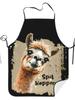 1 Süßes Alpaka spuckt Speichel! Retro Design Schürze, Unisex, Geeignet für Basteln, Backen, Malen, Reinigen, Kochen, Koch, Kellner, Café, Grillpause