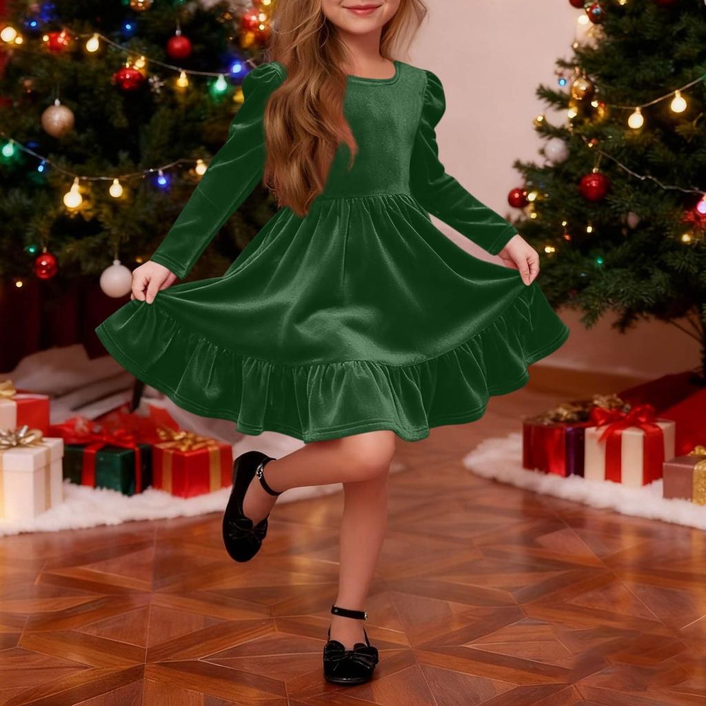 Roztomilé barevné sametové mašle Princeznovské šaty pro dívky