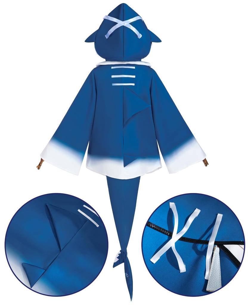 VTuber Cosplay Gawr Gura Cosplay Virtual YouTuber VTuber Shark Hololive [NOKIJP] Costume, Shark-chan Costume, Cosplay, Flat-chested Costume,