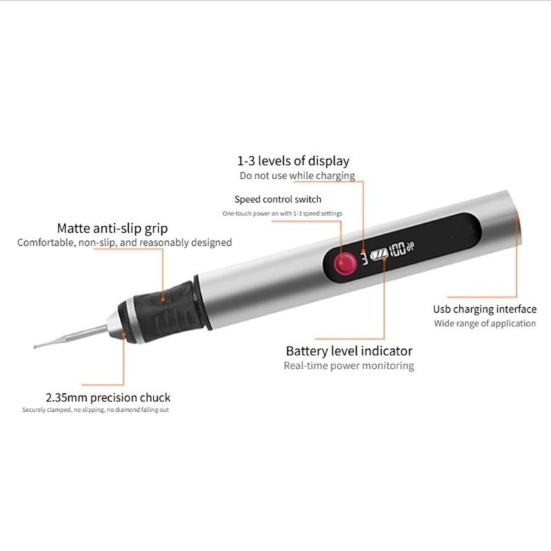 Portable Engraving Pen Featurings High Power Motor Adjustable Gear for Detailed Works On Multiple Materials